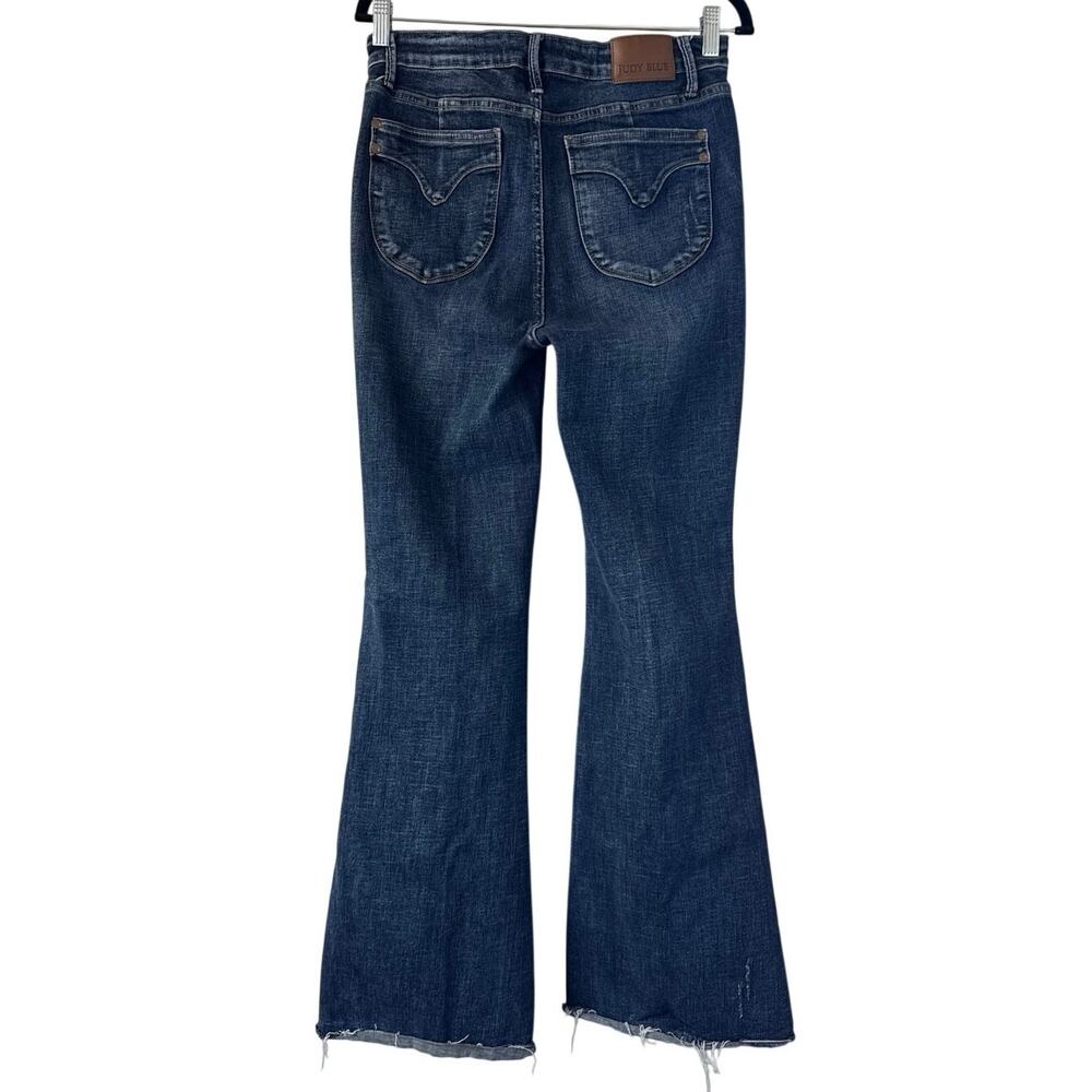 Judy Blue High Rise Tummy Control Flare Jeans Dark Wash 88882 Sz 11/30 EUC - Picture 4 of 11